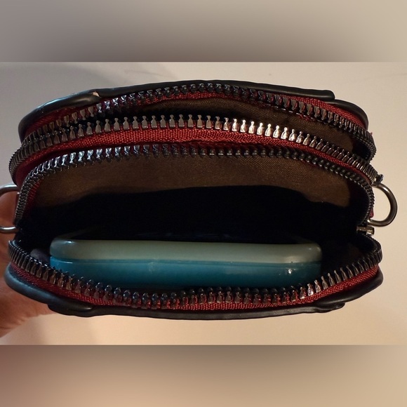 Women’s Soft Mobile Mini Phone Bag Vertical Style Removable Crossbody Strap Red - Picture 12 of 13